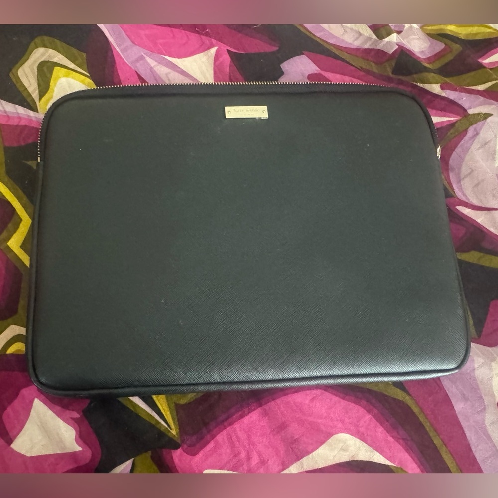 Black Kate Spade Laptop Sleeve - Gold Plaque
